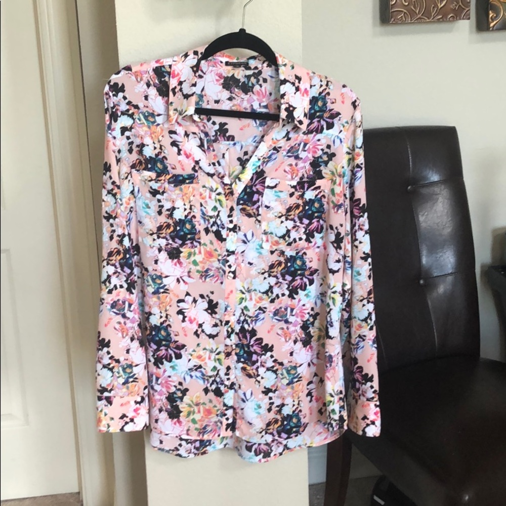 Super cute , flower printed button down shirt